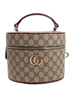 Gucci Monogram Burgundy Leather Ophidia Cosmetic Case