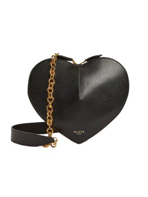 Alaia Black Leather Le Coeur Cross Body Bag