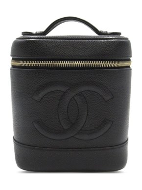 Chanel Black Caviar Leather CC Vanity Case