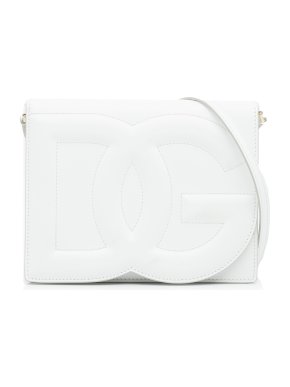 Dolce & Gabbana White Leather DG Logo Flap Crossbody Bag