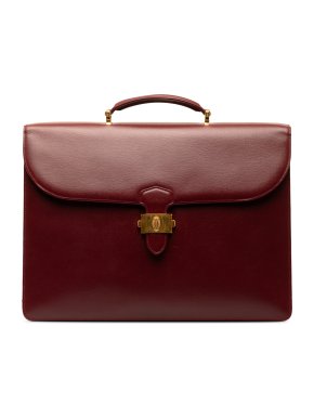 Burgundy Leather Must De Cartier Business Bag