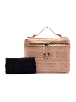 Nude Pink Diortravel Cannage D-Lite Vanity Case
