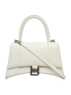 Balenciaga White Leather Small Hourglass Bag