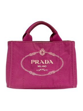 Prada Pink Canvas Small Canapa Logo Tote