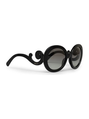 Prada Black Baroque Round Sunglasses