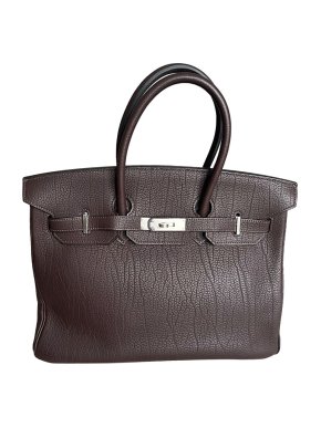 Hermes Birkin 35 Retourne in Chocolate Brown Togo Leather with Palladium Hardware