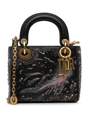 Dior Black Mini Calfskin I Feel Blue Lady Dior