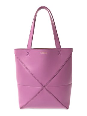 Loewe Pink Leather Mini Puzzle Fold Tote