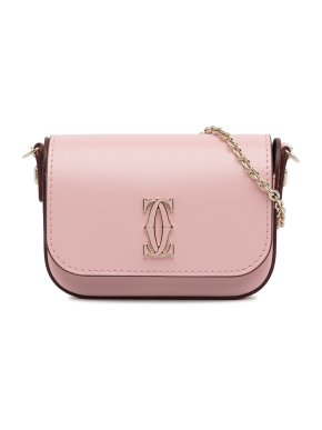 Baby Pink Leather Double C de Cartier Chain Crossbody