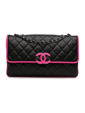Chanel Black Large Lambskin Divine Flap Bag