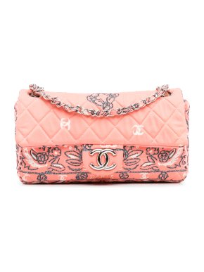 Chanel Pink  Bandana Classic Single Flap