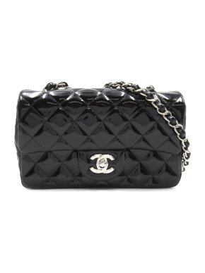 Chanel Black Patent Leather Mini Classic Rectangular Single Flap