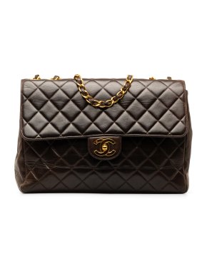 Chanel Jumbo Brown  Lambskin Classic Single Flap