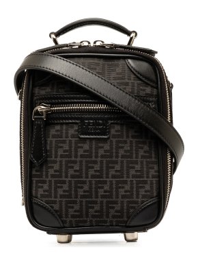 Fendi Black Mini Zucchino Trolley Bag