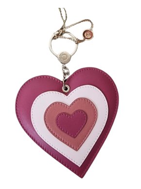 Loro Piana Pink Leather Heart Keyring
