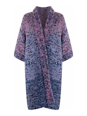 Chanel Pink Ombre Boucle Knit Mohair Cardigan