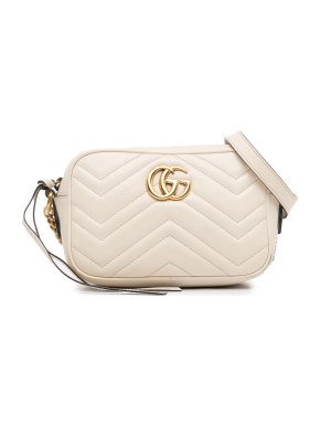 Gucci Cream Mini GG Marmont Matelasse Crossbody Bag
