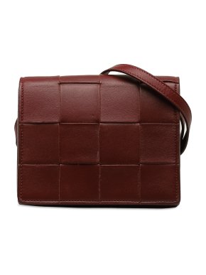 Bottega Veneta Burgundy Maxi Intrecciato Mini Cassette Crossbody