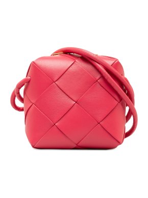 Bottega Veneta Pink Mini Maxi Intrecciato Cassette Camera Bag