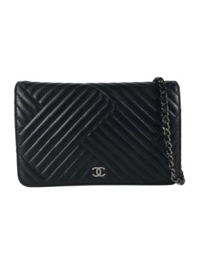 Chanel Black CC Crossing Wallet on Chain