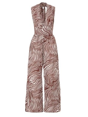Faithful the Brand Brown Vacanza Zebra Print Jumpsuit