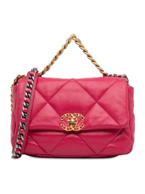Chanel Pink Lambskin Medium 19 Flap Bag