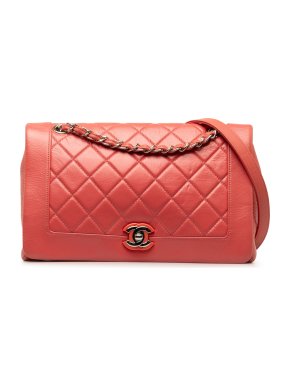 Chanel Coral Bi Quilted Vintage Full Flap