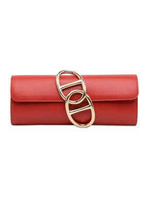 Hermes Red Tadelakt Egee Clutch