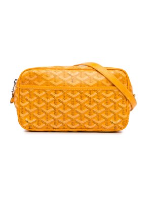 Yellow Coated Canvas Goyardine Sac Cap Vert