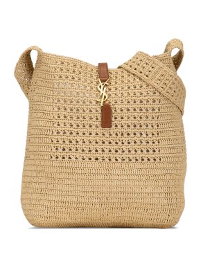 Saint Laurent Natural Crochet Raffia Fantaisie Crossbody