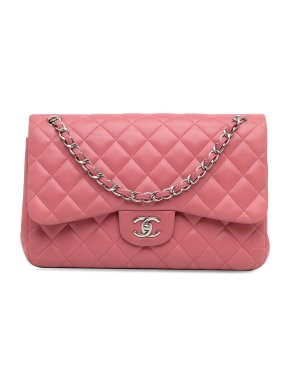 Chanel Pink Classic Lambskin Jumbo Double Flap