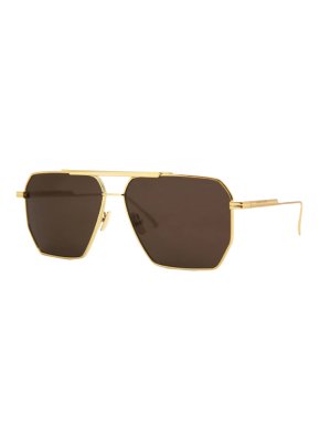 Bottega Veneta Gold Tone Aviator Sunglasses