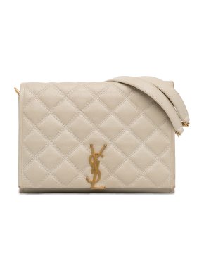 Saint Laurent Cream Small Becky Chain Shoulder Bag