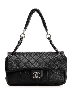Chanel Black Distressed Lambskin Lady Braid Flap Bag
