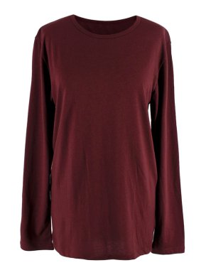 Sunspel Burgundy Long Sleeve Shirt