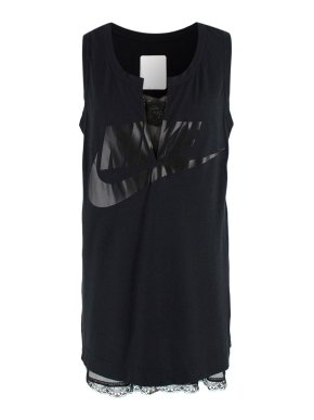Nike Black Vest Top With Lace Trim
