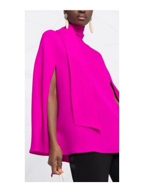 Valentino Garavani Fuschia Pink Cady Couture Cape Top
