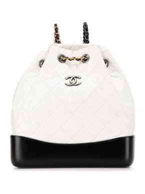 Chanel White Small Aged Calfskin Gabrielle Backpack