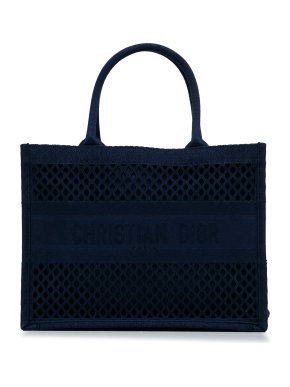 Dior Navy Medium Mesh Book Tote