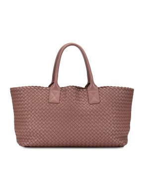Bottega Veneta Pink Medium Intrecciato Cabat Tote