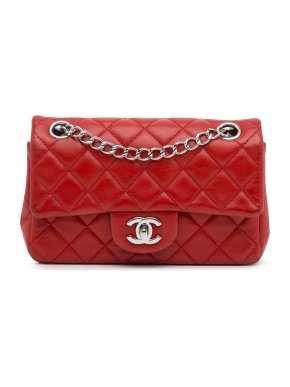 Chanel Red Lambskin Mini Classic Single Flap Bag 1