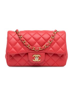 Chanel Red Mini Classic Single Flap Bag
