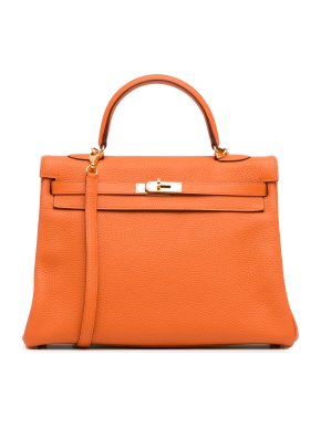 Hermes Kelly 35 Retourne in Feu Togo Leather with Gold Hardware