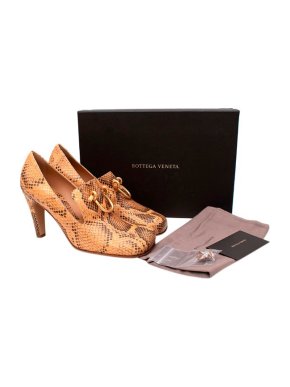 Bottega Veneta Honey Buckled Python-Effect Leather Pumps