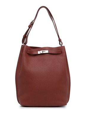 Hermes So Kelly 26 in Burgundy Togo Leather with Palladium Hardware