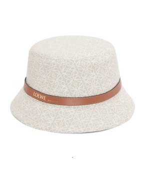 Loewe Leather Trimmed Embroidered Bucket Hat