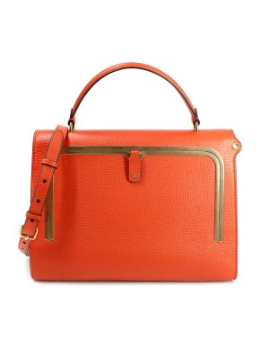 Anya Hindmarch Orange Grained Leather Postbox Bag