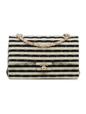Chanel Striped Jersey Medium Coco Sailor Double Flap Bag