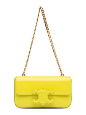 Celine Yelllow Cuir Triomphe Chain Shoulder Bag