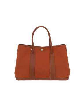 Hermes Burnt Orange Toile Officier Negonda Garden Party 30 TPM